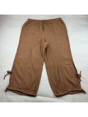Torrid Machiatto Brown Cotton Gauze Gypsy Jogger Pant 2X